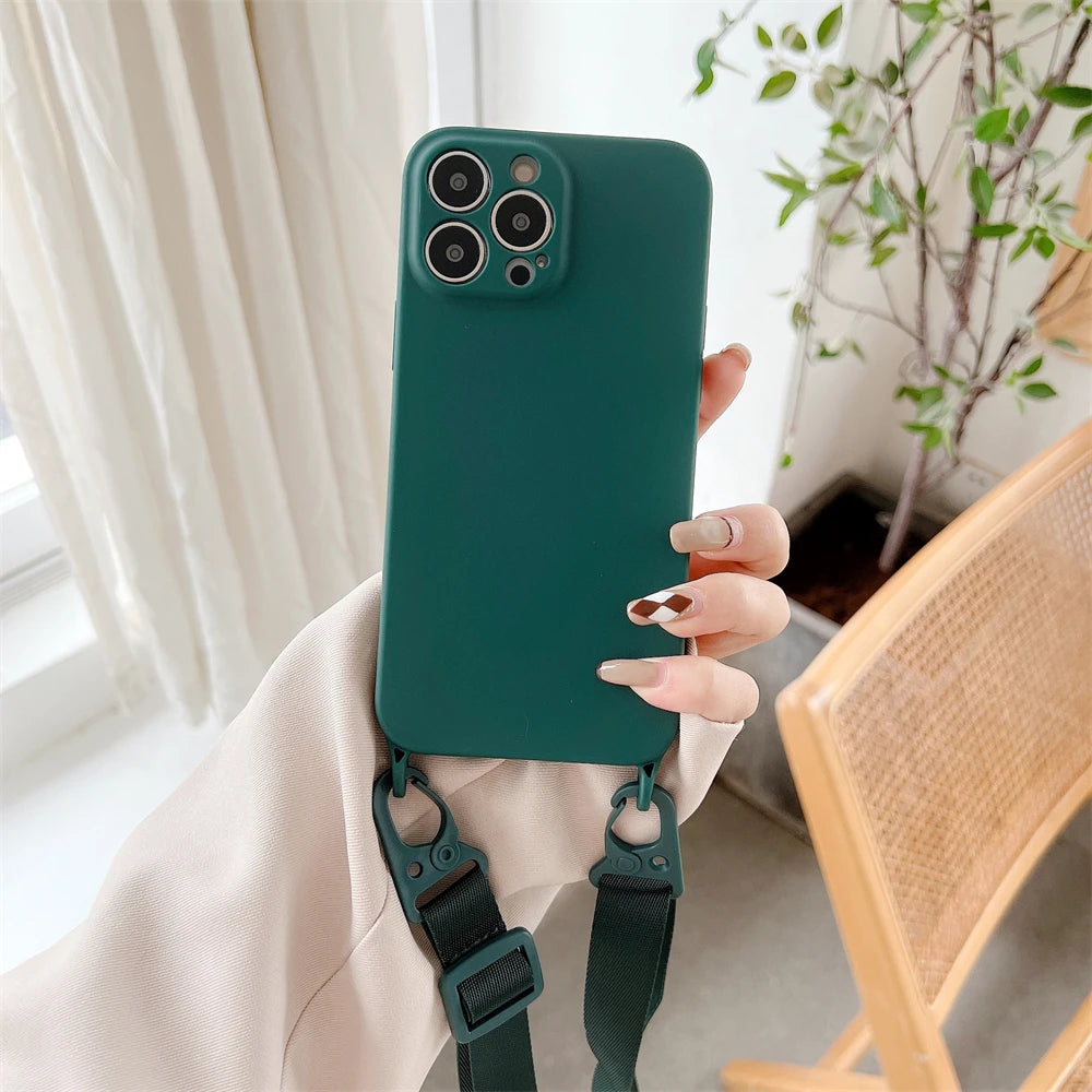 Crossbody Necklace Cord Lanyards Phone Case for iPhone