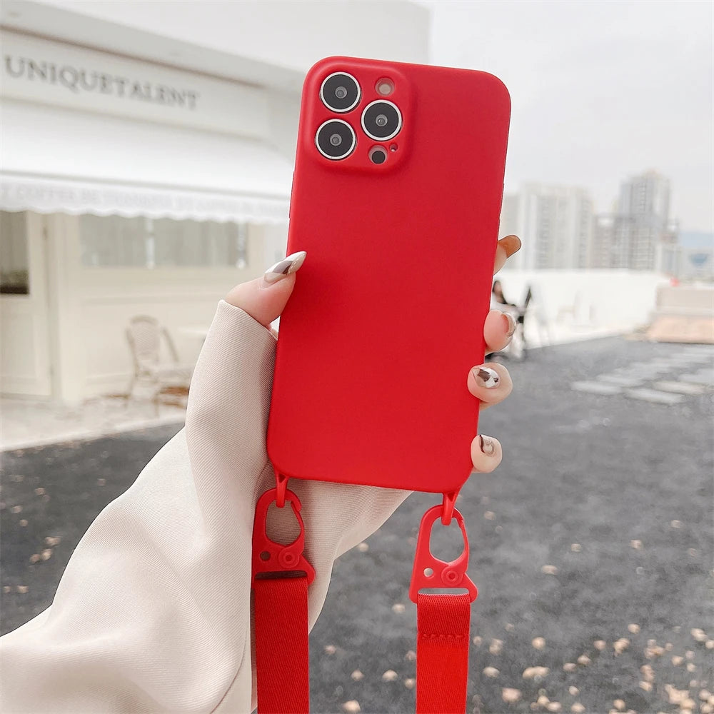 Crossbody Necklace Cord Lanyards Phone Case for iPhone