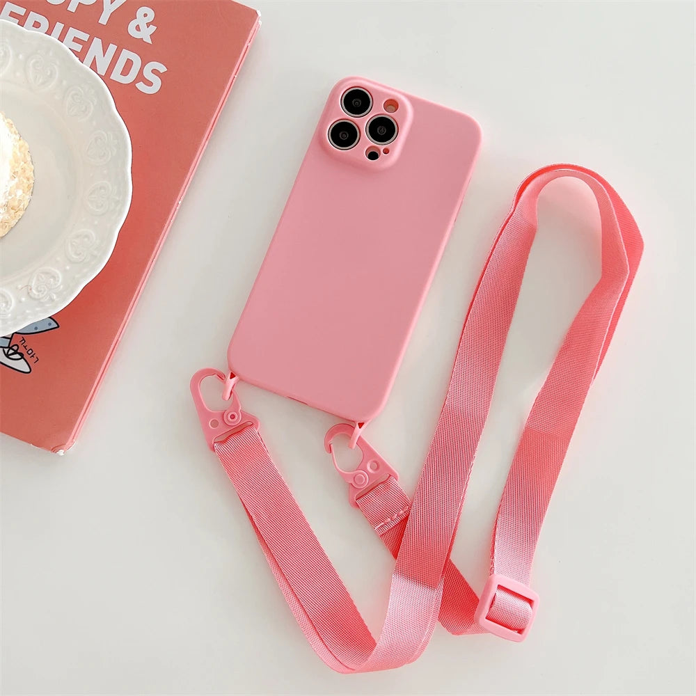 Crossbody Necklace Cord Lanyards Phone Case for iPhone