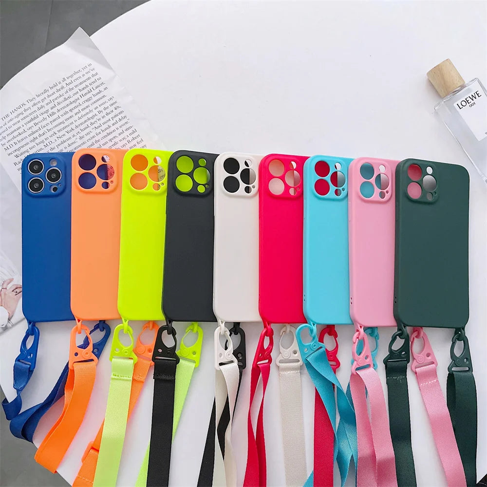 Crossbody Necklace Cord Lanyards Phone Case for iPhone