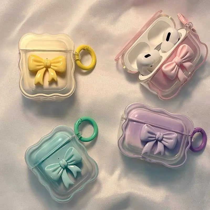 Ins 3D Bow Wave Case for Apple AirPods 1 2