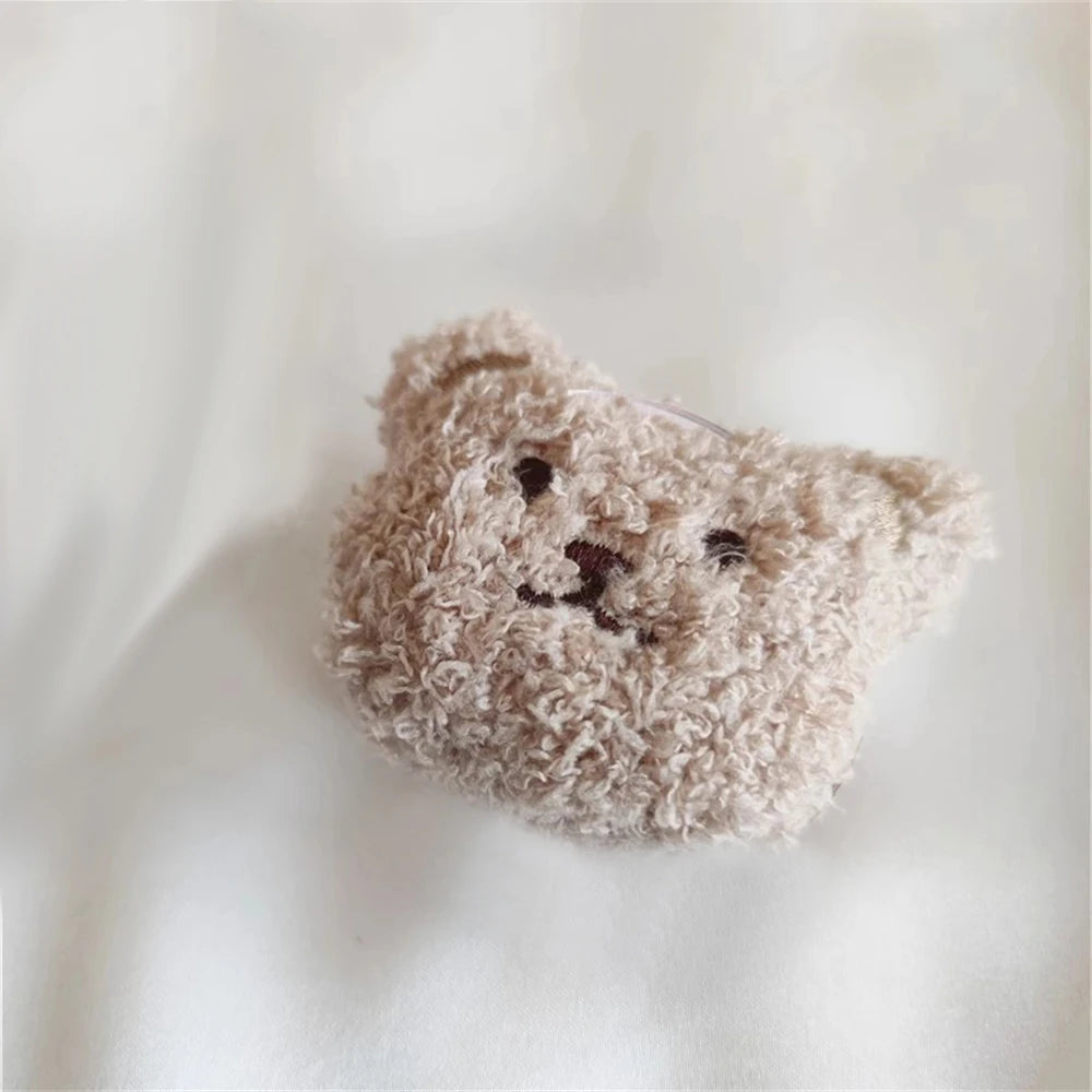 Korea Cute Warm Plush Bear For Magsafe Magnetic Phone Griptok Grip Tok Stand For iPhone Wireless Charging Holder Bracket Ring