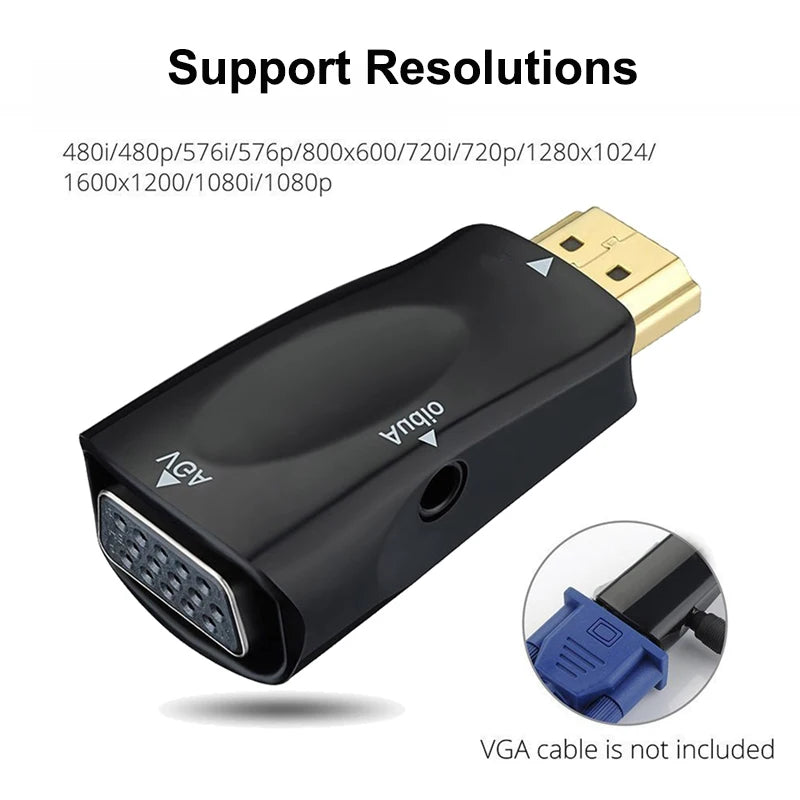 HDMI-compatible to VGA Cable Converter Male To Famale Converter Adapter