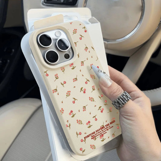 White Cherry Phone Case For iPhone