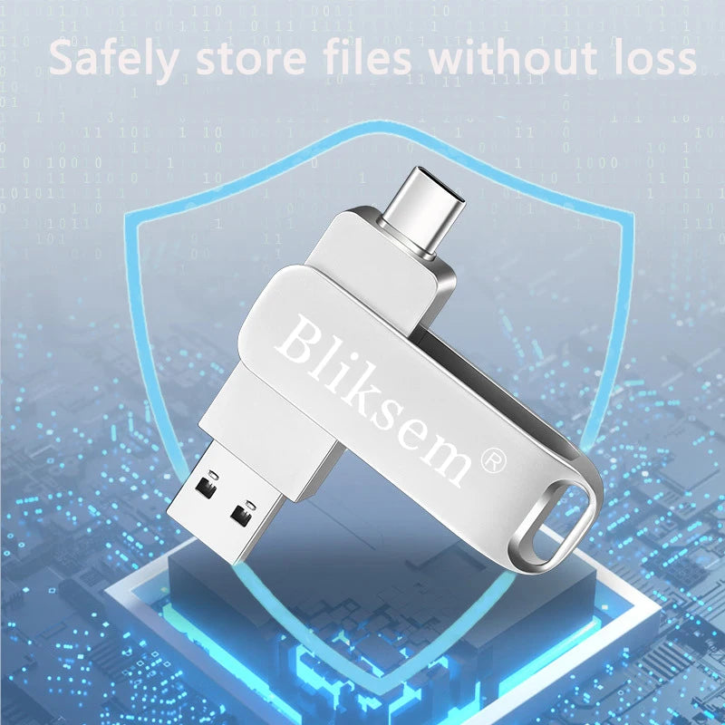 Pen Drive Type C USB 2.0 Flash Drive External Memory Stick for SmartPhone MacBook Tablet