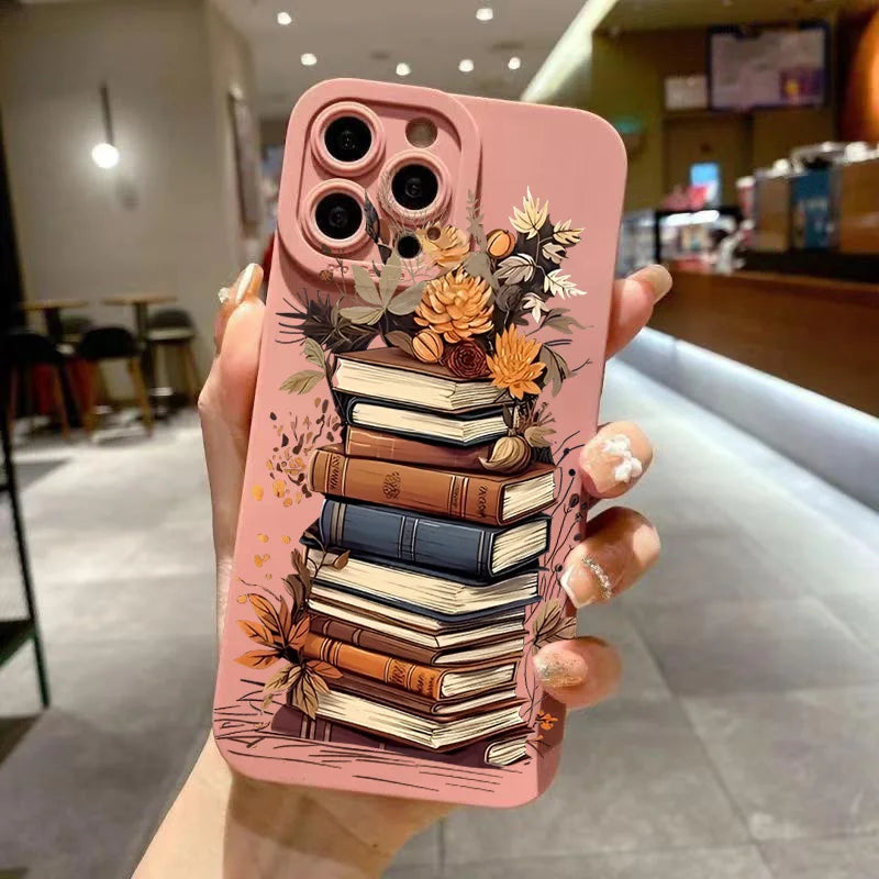 Creative Beautiful Book Pattern Phone Case For iPhone