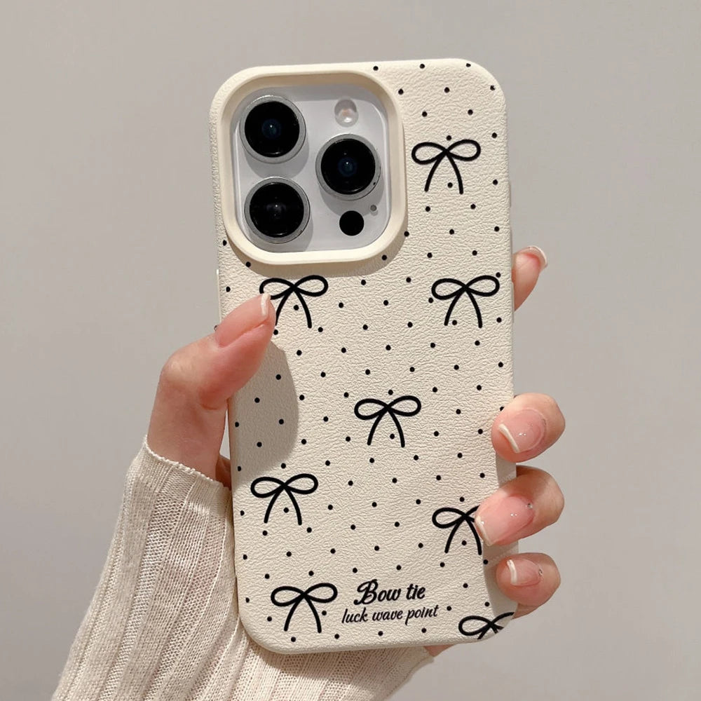 Cute Bow Cherry Phone Case For iPhone