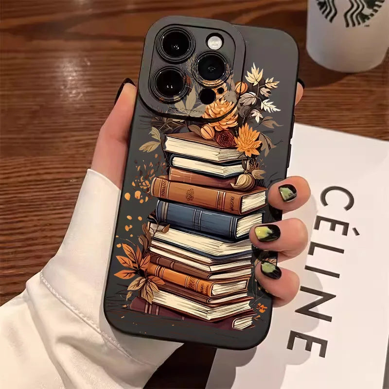 Creative Beautiful Book Pattern Phone Case For iPhone