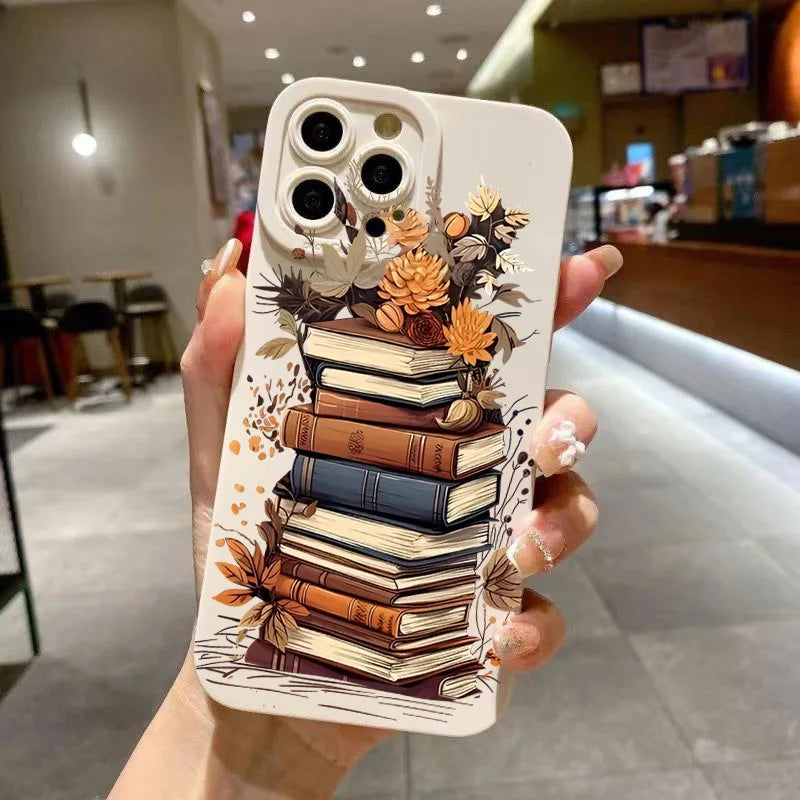 Creative Beautiful Book Pattern Phone Case For iPhone