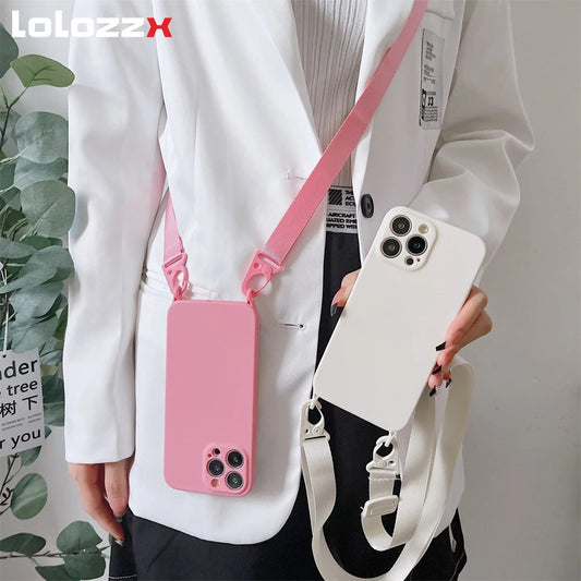 Crossbody Necklace Cord Lanyards Phone Case for iPhone