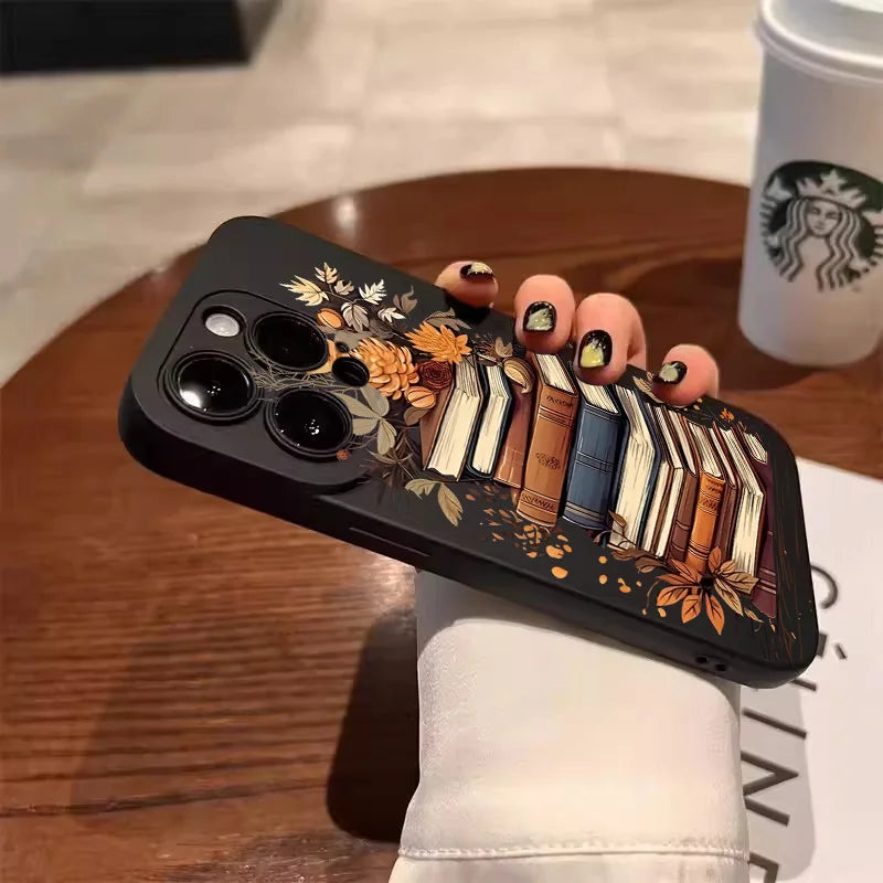 Creative Beautiful Book Pattern Phone Case For iPhone