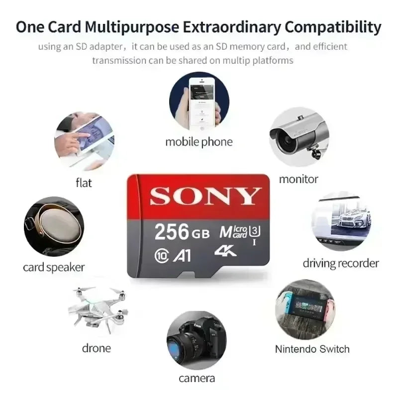 Ultra SONY Micro SD/TF 1TB Flash Memory Card128GB 256GB 32GB 64GB MicroSD U3 A2 TF Flash Card